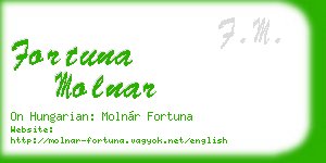 fortuna molnar business card